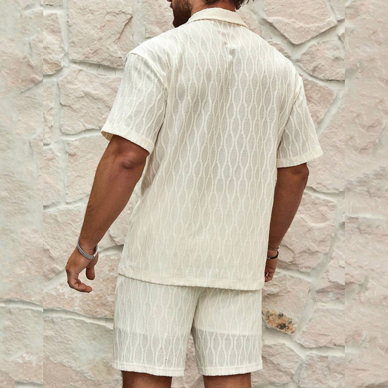 Men Tracksuits Summer Fashion Solid Loose Casual Two Pieces Set