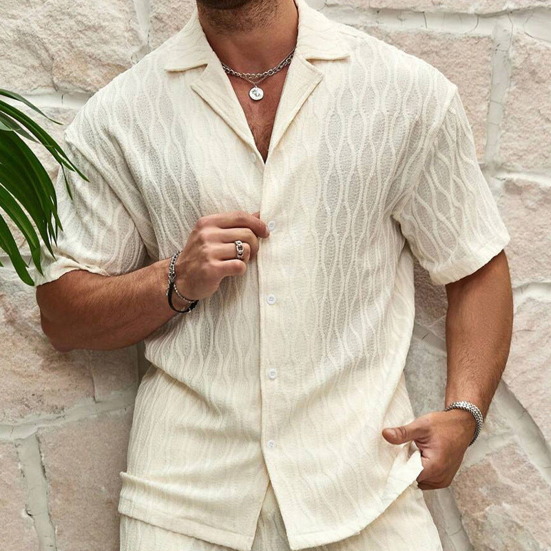 Men Tracksuits Summer Fashion Solid Loose Casual Two Pieces Set