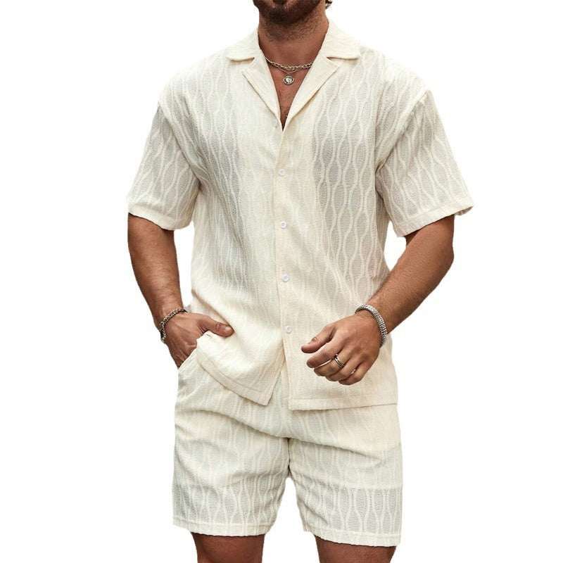 Men Tracksuits Summer Fashion Solid Loose Casual Two Pieces Set
