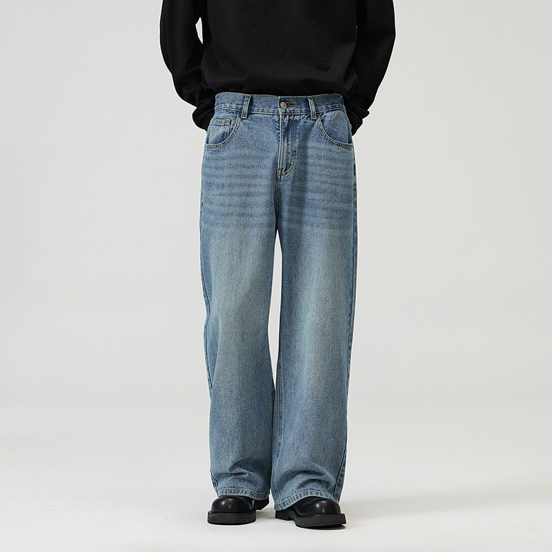 Men's Washed-out Vintage Wide-leg Pants