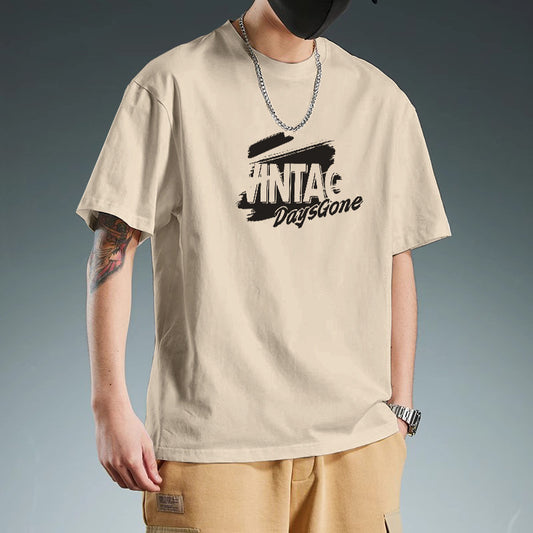 Solid Color Short-sleeved T-shirt Men's Cotton Round Neck