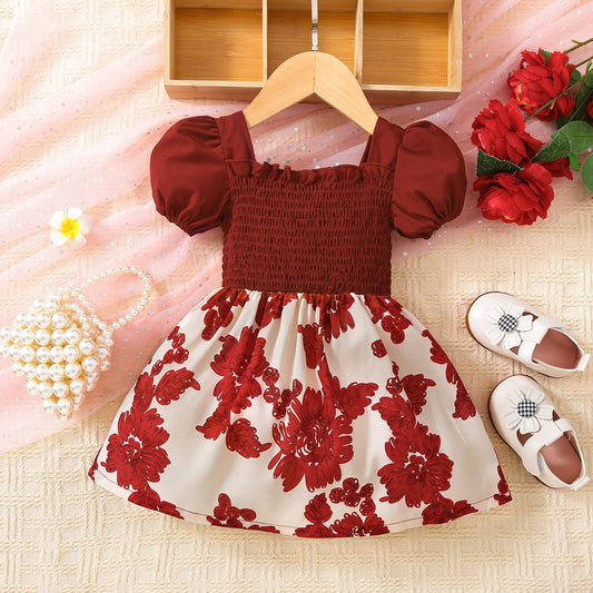 Square Neck Smocked Dress