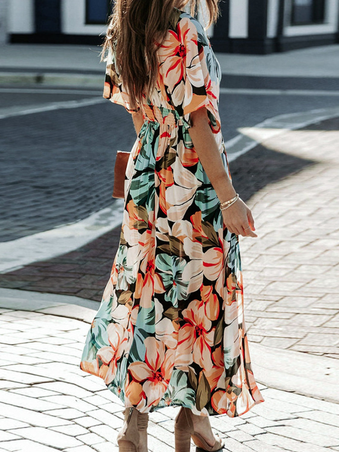 Short Sleeve Floral Dress