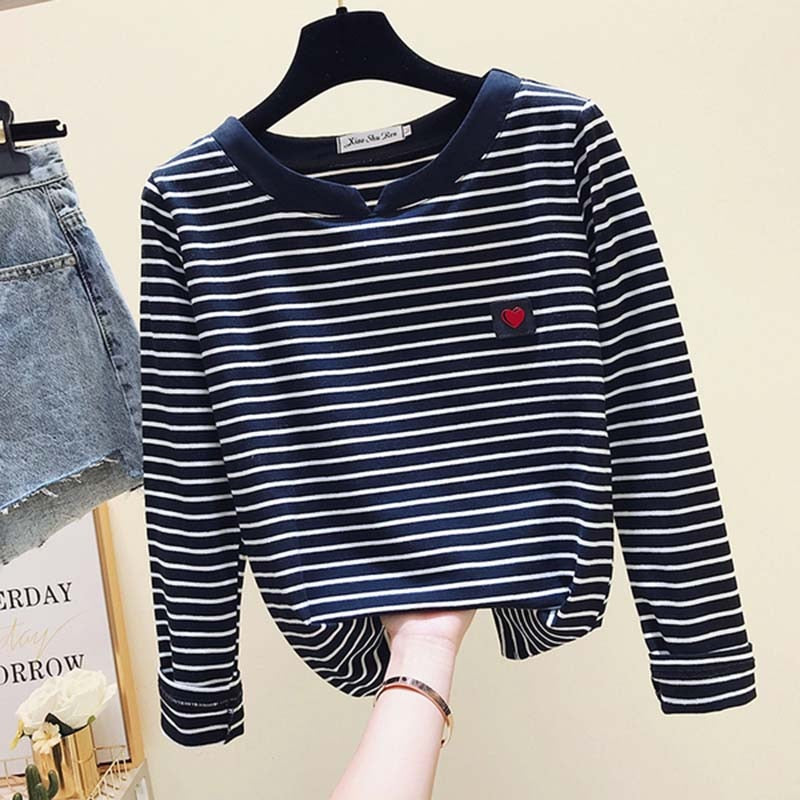 Women T-Shirt Long Sleeve Korean Style Slim Basic Cotton Tshirt Top Womens Clothing Autumn Winter T Shirt Femme