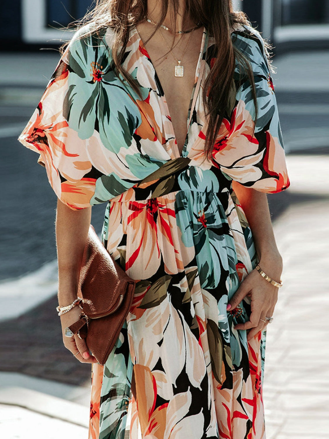 Short Sleeve Floral Dress