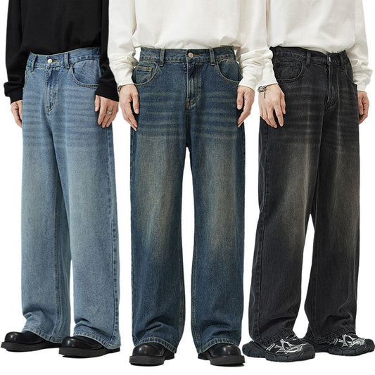 Men's Washed-out Vintage Wide-leg Pants