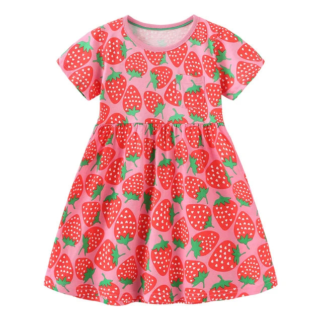 Jumping Meters Princess Baby Dresses With Giraffe Applique Cute Summer Girls Party Dress Fashion Children's Clothes Hot Selling