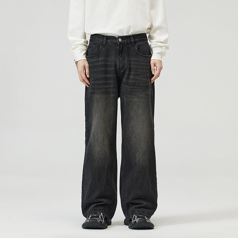 Men's Washed-out Vintage Wide-leg Pants