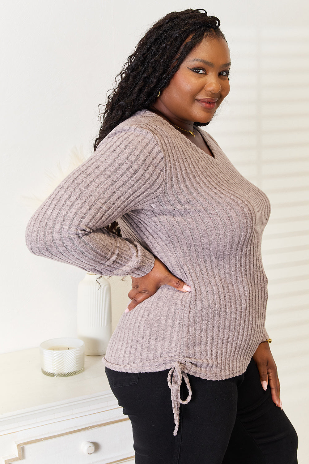 Ribbed Long Sleeve T-Shirt