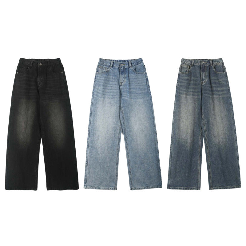 Men's Washed-out Vintage Wide-leg Pants