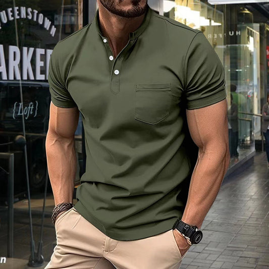 Ins Summer V-neck Polo Shirt Button Short-sleeved Tops