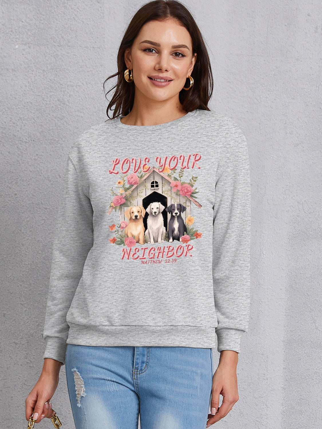 LOVE YOUR NEIGHBOR Round Neck Sweatshirt