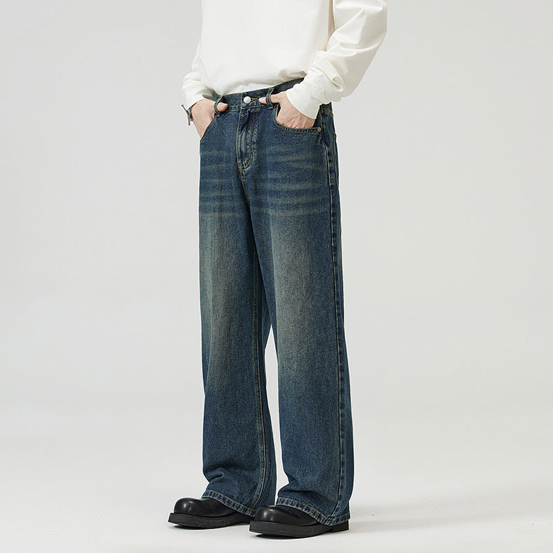 Men's Washed-out Vintage Wide-leg Pants