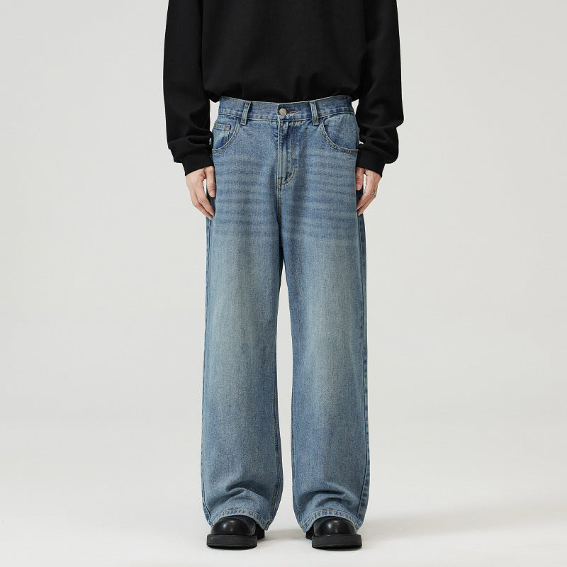 Men's Washed-out Vintage Wide-leg Pants