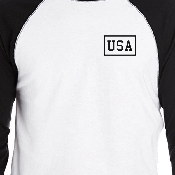 Mini USA Simple Design 4th of July Decorative Baseball Tee for Men