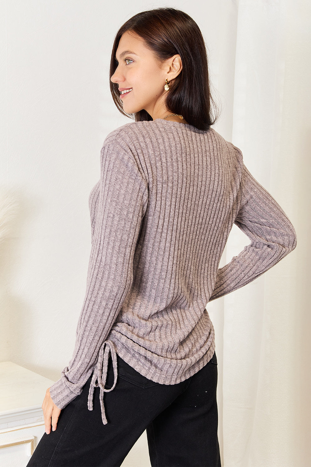 Ribbed Long Sleeve T-Shirt