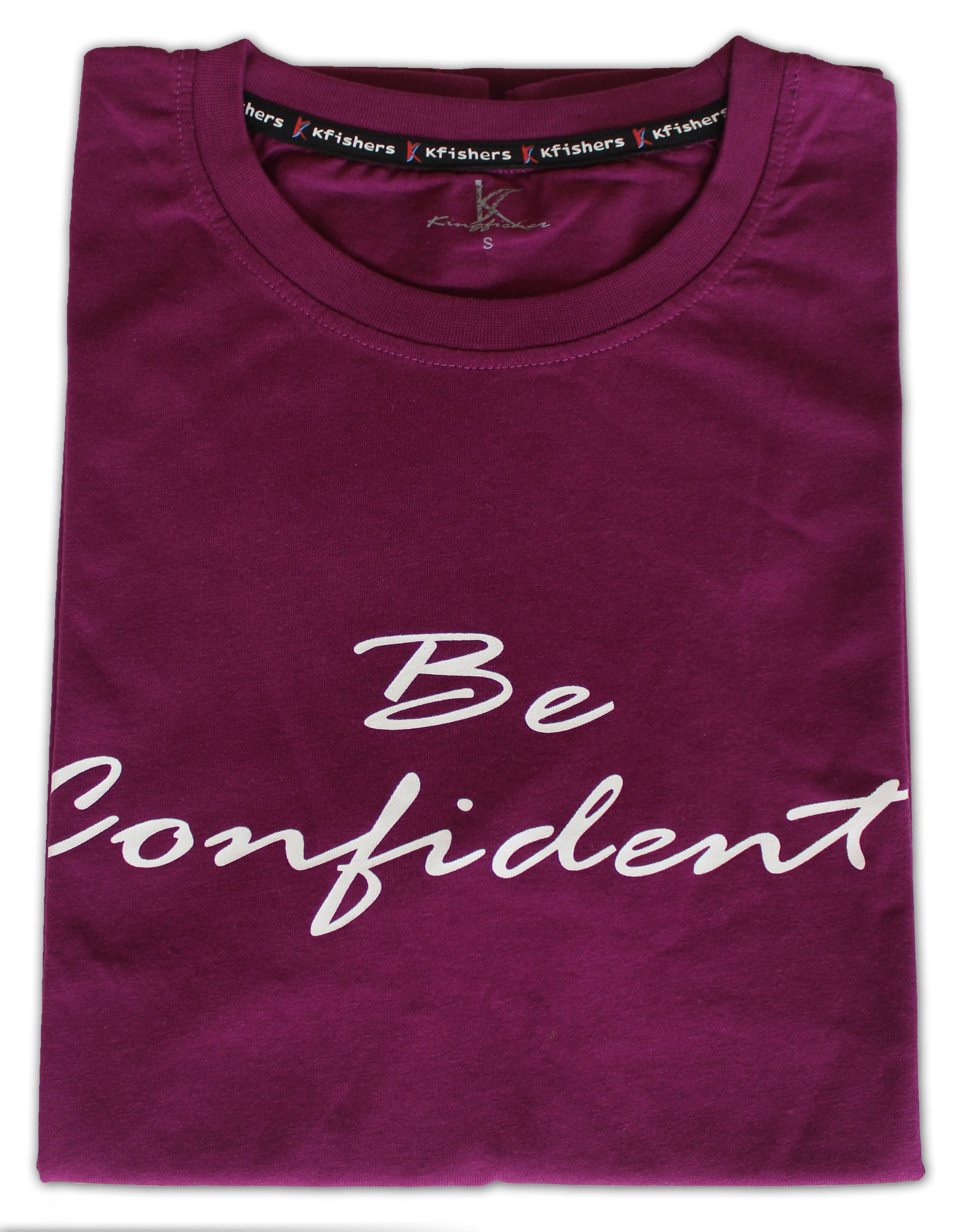 Kfishers Be Confident Mens Short Sleeve T-shirt Purple - Premium T-Shirt from KFISHERS - Just $8! Shop now at KFISHERS