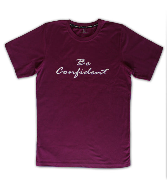 Kfishers Be Confident Mens Short Sleeve T-shirt Purple - Premium T-Shirt from KFISHERS - Just $8! Shop now at KFISHERS