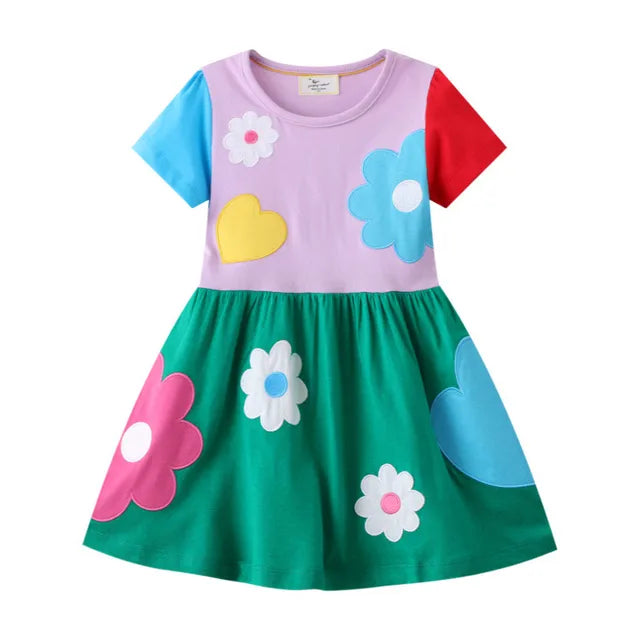 Jumping Meters New Arrival Girls Princess Dresses Cotton Stripe Children's Birthday Gift Toddler Costume Hot Selling Frocks