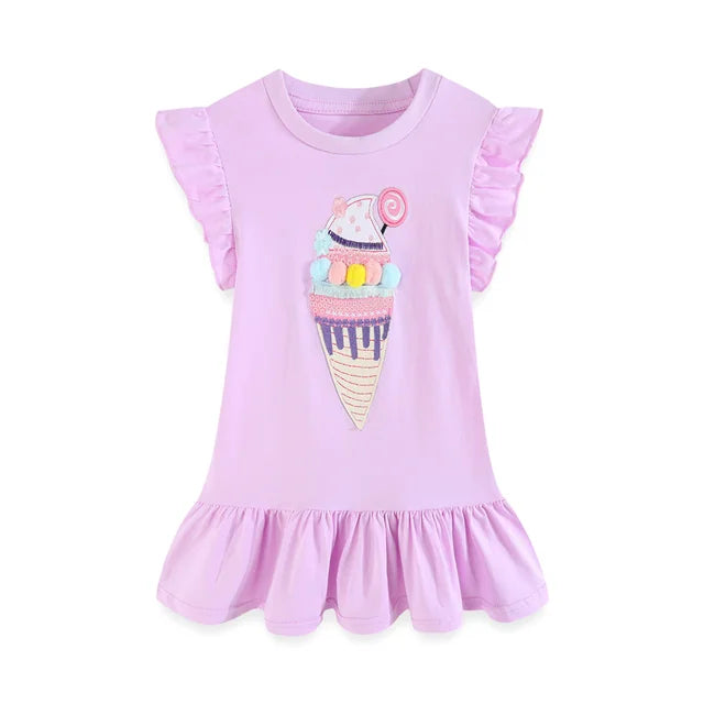 Jumping Meters New Arrival Girls Princess Dresses Cotton Stripe Children's Birthday Gift Toddler Costume Hot Selling Frocks