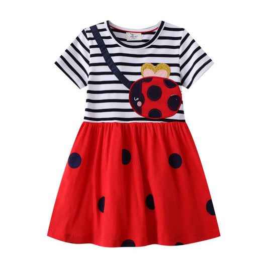 Jumping Meters New Arrival Girls Princess Dresses Cotton Stripe Children's Birthday Gift Toddler Costume Hot Selling Frocks