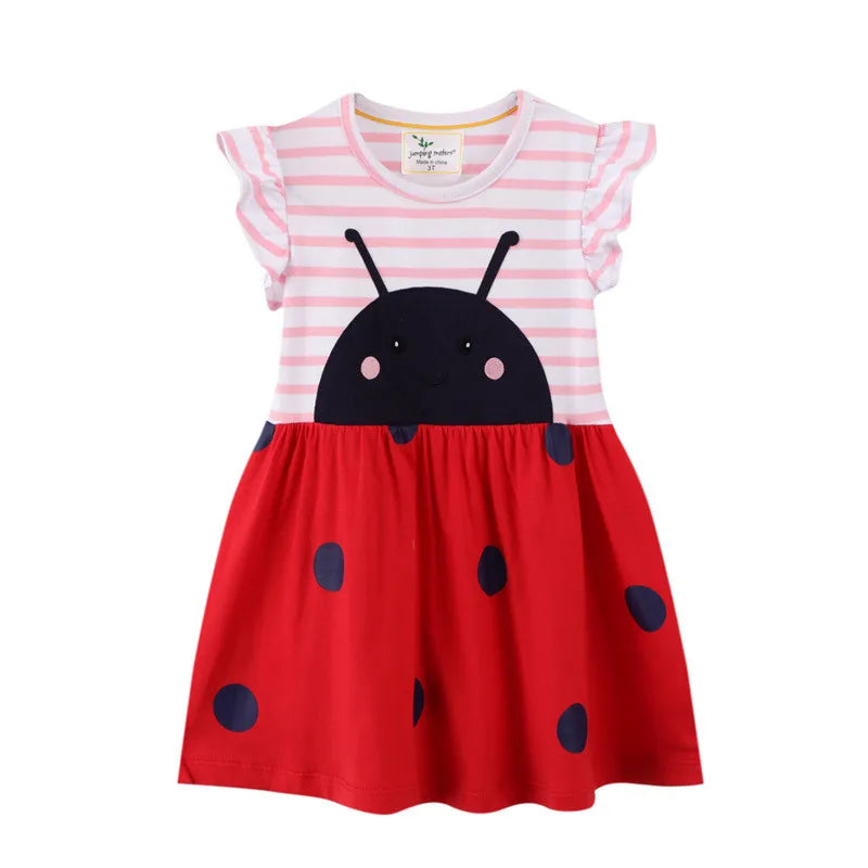 Jumping Meters New Arrival Girls Princess Dresses Cotton Stripe Children's Birthday Gift Toddler Costume Hot Selling Frocks