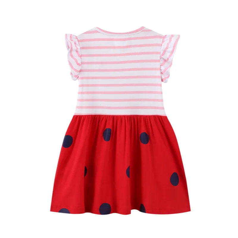 Jumping Meters New Arrival Girls Princess Dresses Cotton Stripe Children's Birthday Gift Toddler Costume Hot Selling Frocks