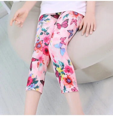 Kids Girls Leggings Spring Summer Flower Printed Children Trousers Girl Casual Skinny Pants 2021 Cute Toddler Leggings