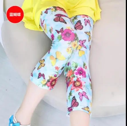 Kids Girls Leggings Spring Summer Flower Printed Children Trousers Girl Casual Skinny Pants 2021 Cute Toddler Leggings