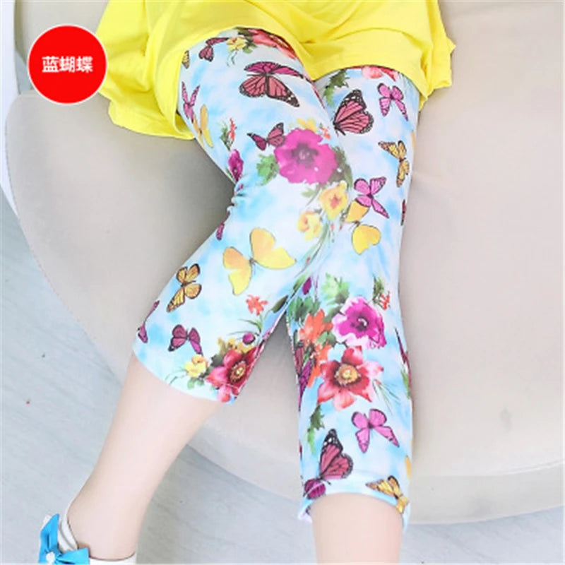 Kids Girls Leggings Spring Summer Flower Printed Children Trousers Girl Casual Skinny Pants 2021 Cute Toddler Leggings