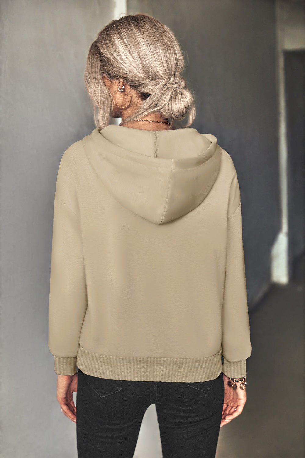 Half-Zip Drawstring Hoodie