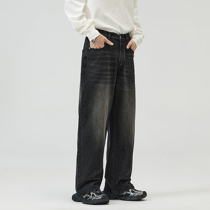 Men's Washed-out Vintage Wide-leg Pants